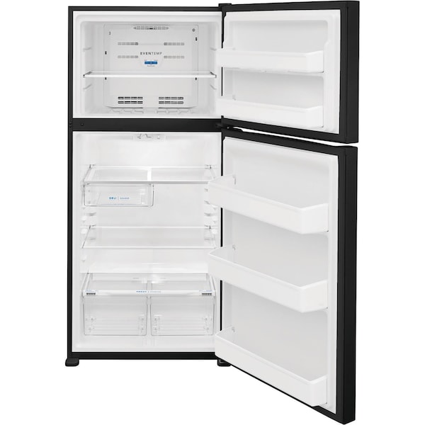 Frigidaire 18.3 cu. ft. Top Mount Refrigerator with Glass Shelves and Optional Icemaker, ADA Compliant, Black FFTR1835VB - main